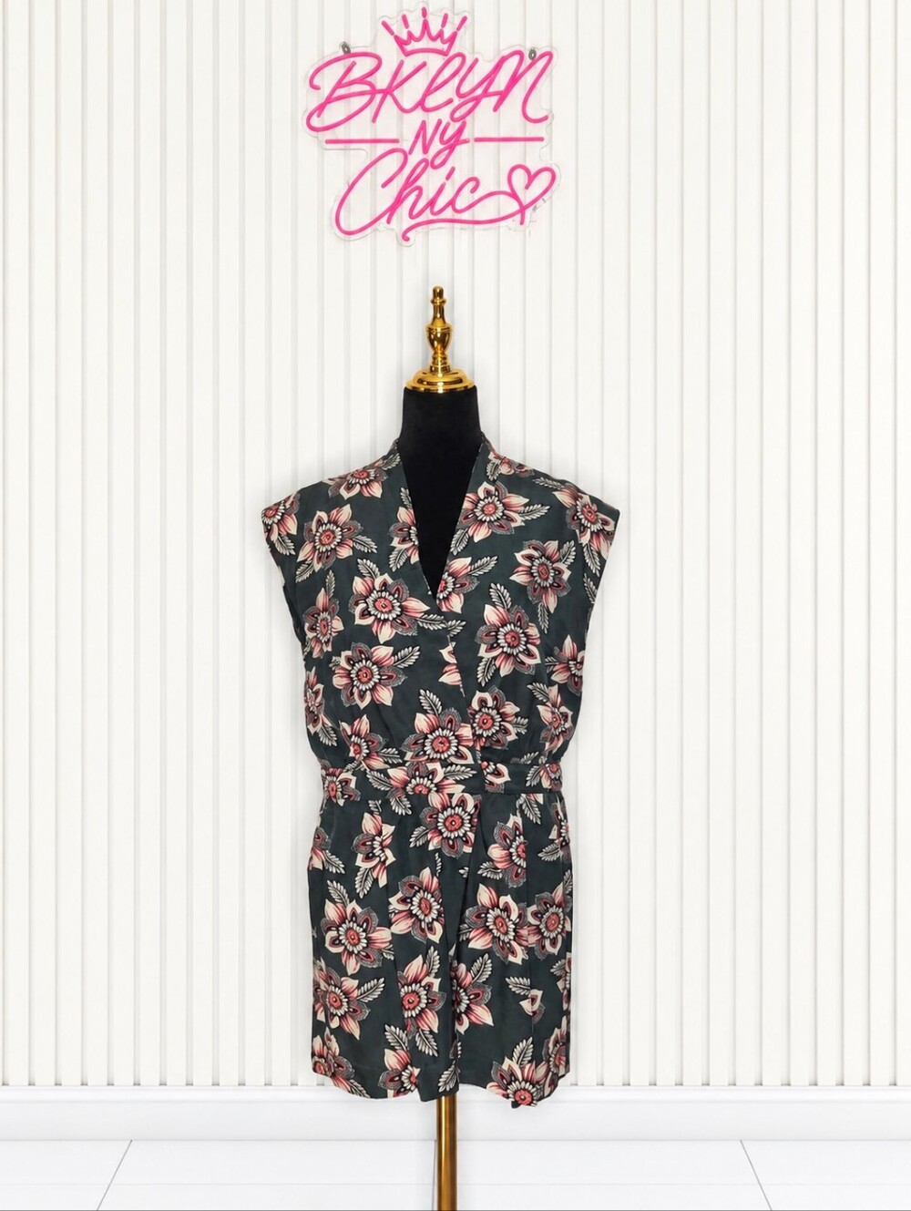 LOFT Ann Taylor Floral Print Crossover V-Neck Romper